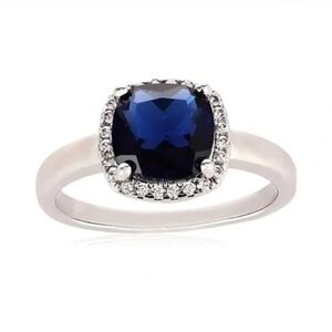 Buckley London Sapphire Cushion Sparkle Ring